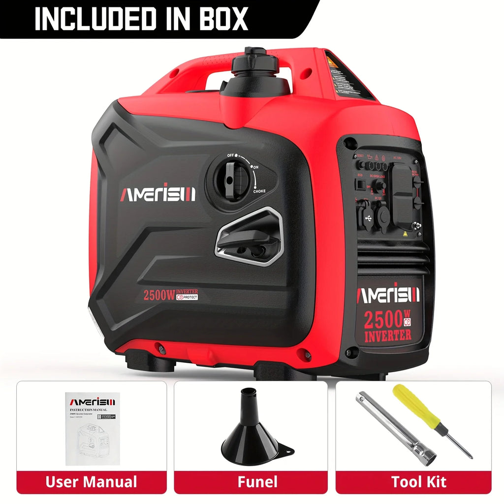 Super Quiet 2500/3800/5000-Watt Gas Powered Portable Inverter Generator with CO Sensor