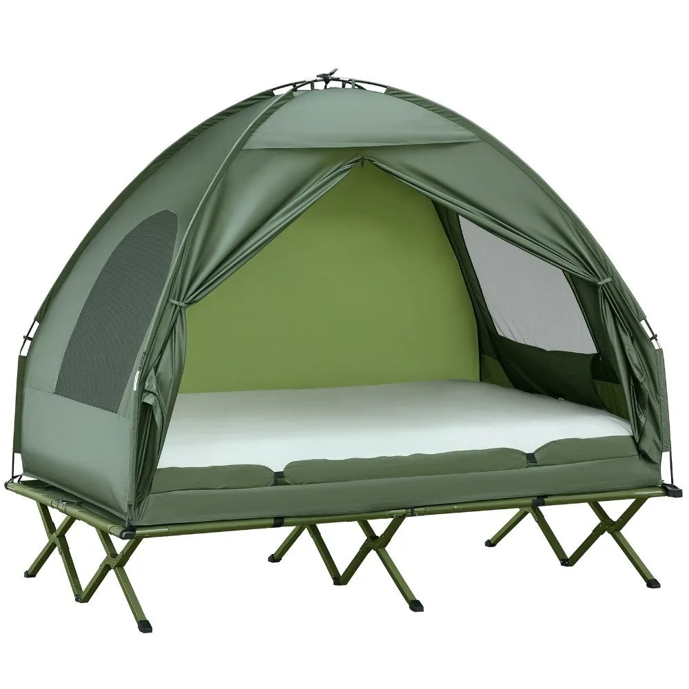 Portable  Outdoor Elevated Camp Cot Tent Combo