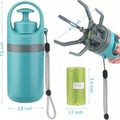 Portable Dog Pooper Scooper No Touch Claw Pickup Tool with Waste Bag Holder