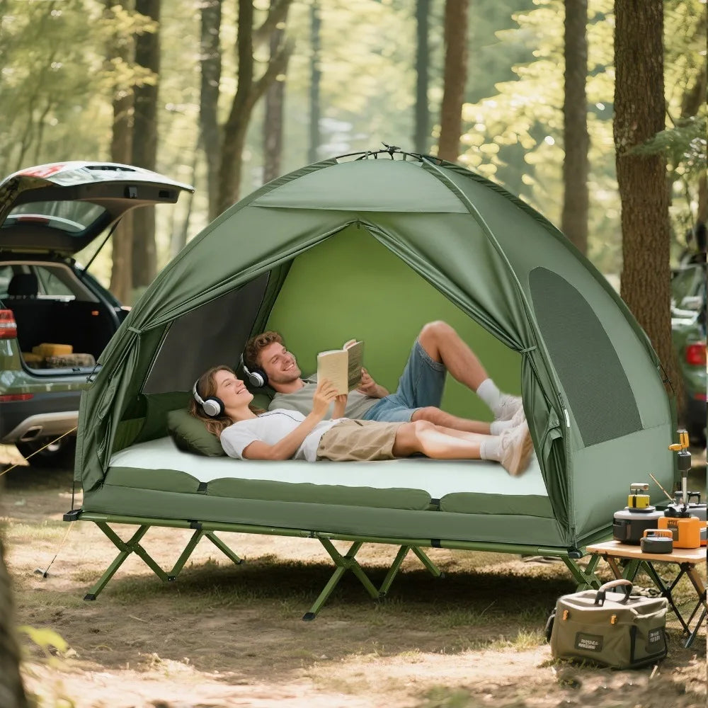 Portable  Outdoor Elevated Camp Cot Tent Combo