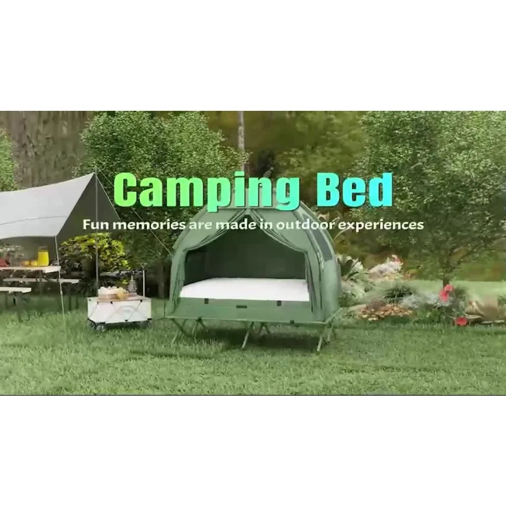 Portable  Outdoor Elevated Camp Cot Tent Combo