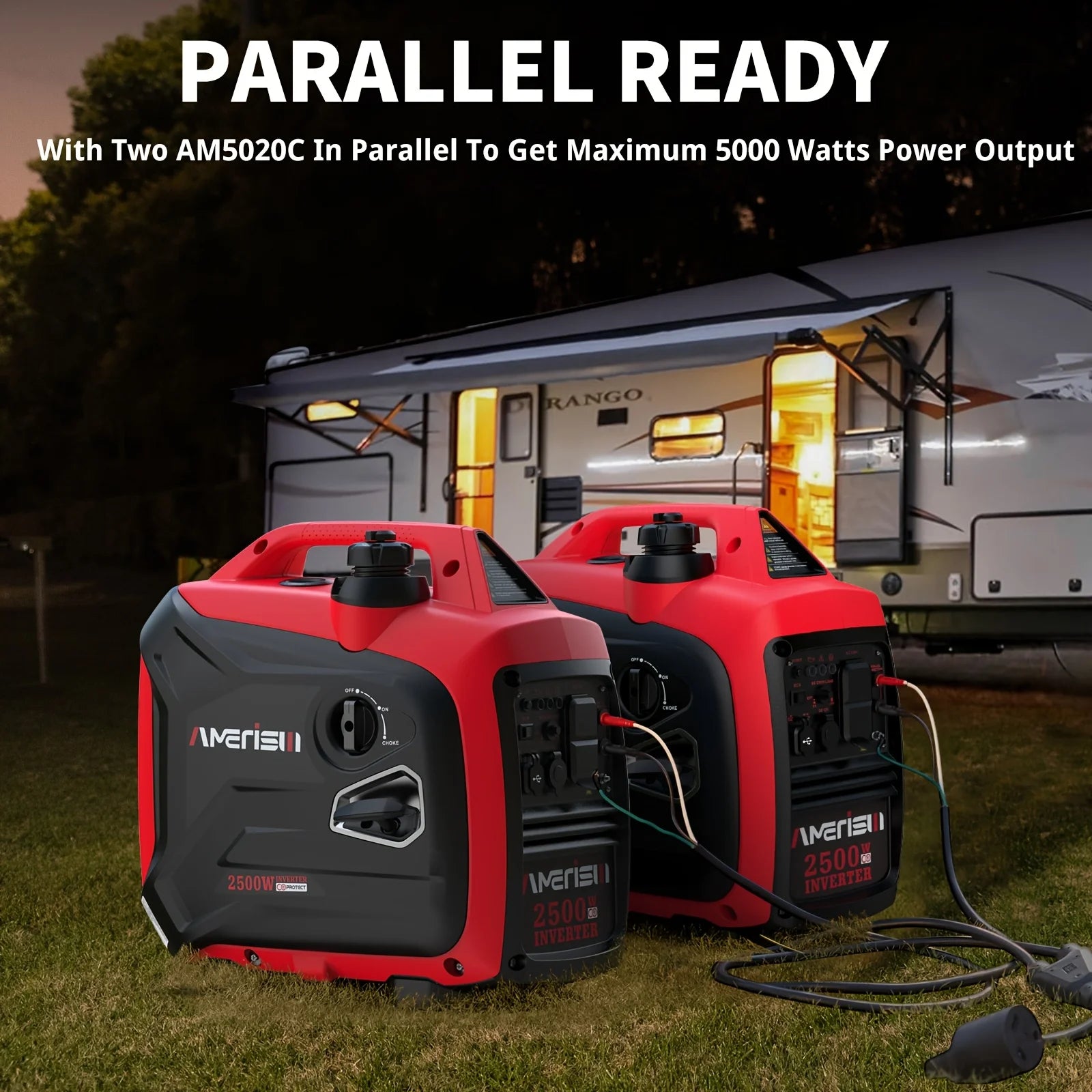 Super Quiet 2500/3800/5000-Watt Gas Powered Portable Inverter Generator with CO Sensor
