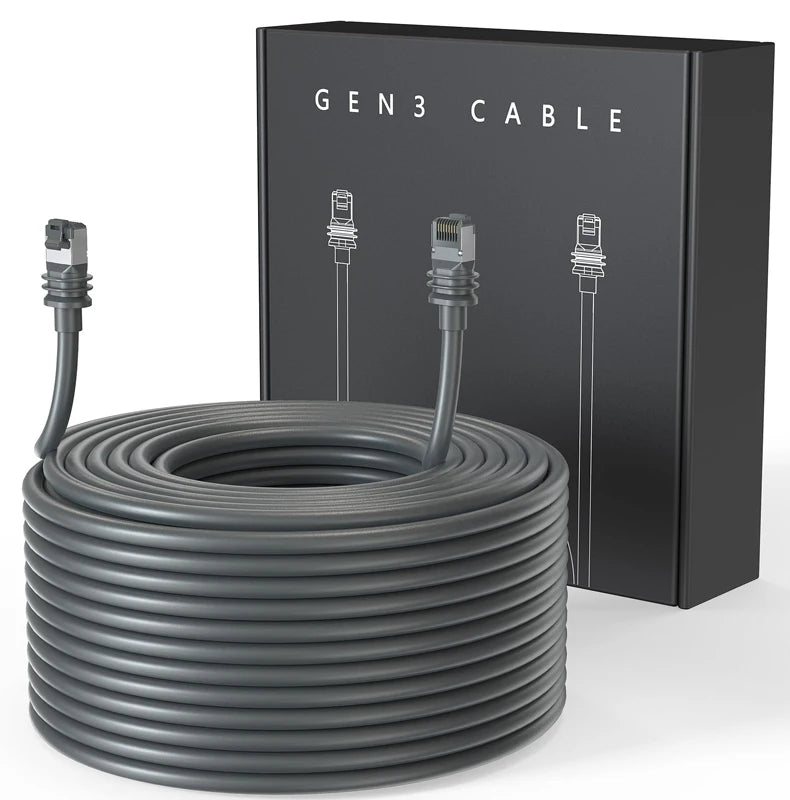 46M/150FT Heavy-Duty Starlink Gen 3 Compatible Satellite Kit V3 - Outdoor Installation Cable with 150ft(46m) Cable