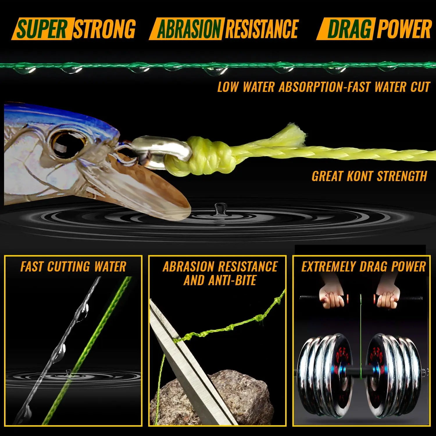 Fishing Line 300/100M Braided PE Fishing Strong Fishing Line Multifilament Durable Fishing Line