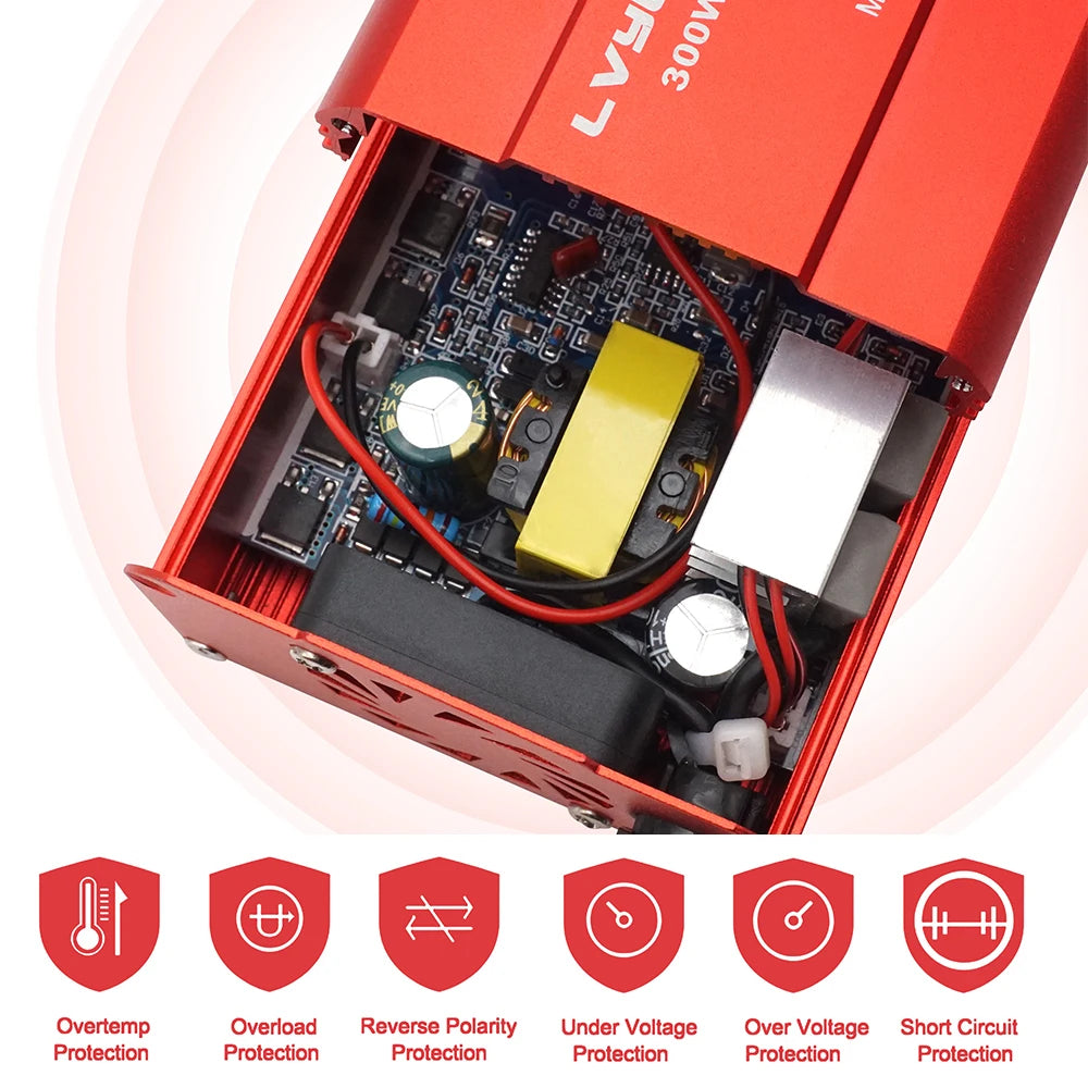 300W Car Power Inverter DC 12V To AC 110V 220V Dual USB Car Adapter