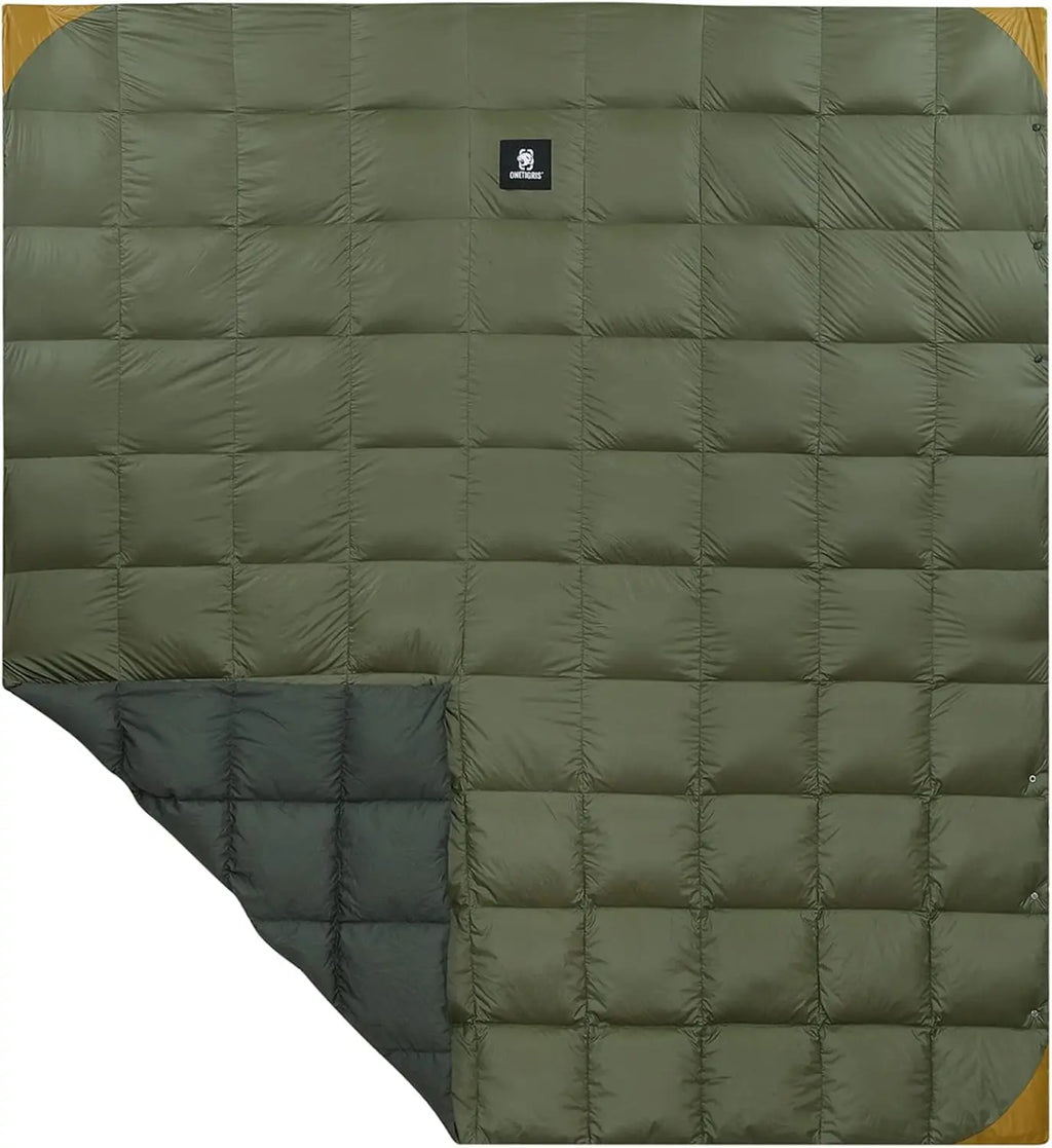 Puffy Outdoor Down Camping Blanket 2 Person -Warm, Lightweight,