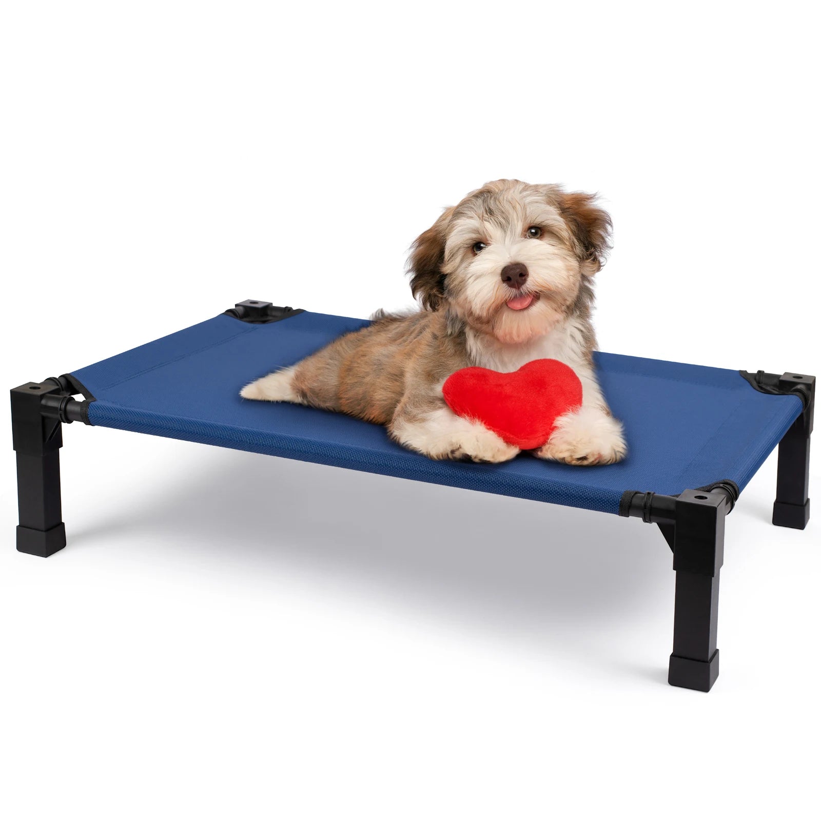 Elevated Dog Bed, Cooling Raised Pet Cot with Chew Proof Washable Breathable Mesh and Metal Frame,
