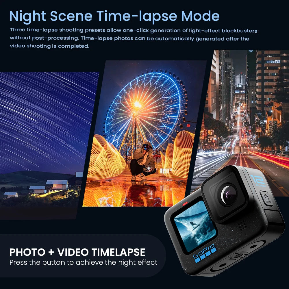 GoPro HERO12 Black Action Camera HyperSmooth 5.3K 60fps Video 27MP Go Pro12  5.3K Sport Camera