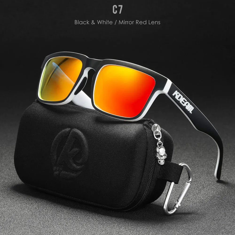 High Quality Square Sunglasses, Reflective, Polarized Sun Glasses