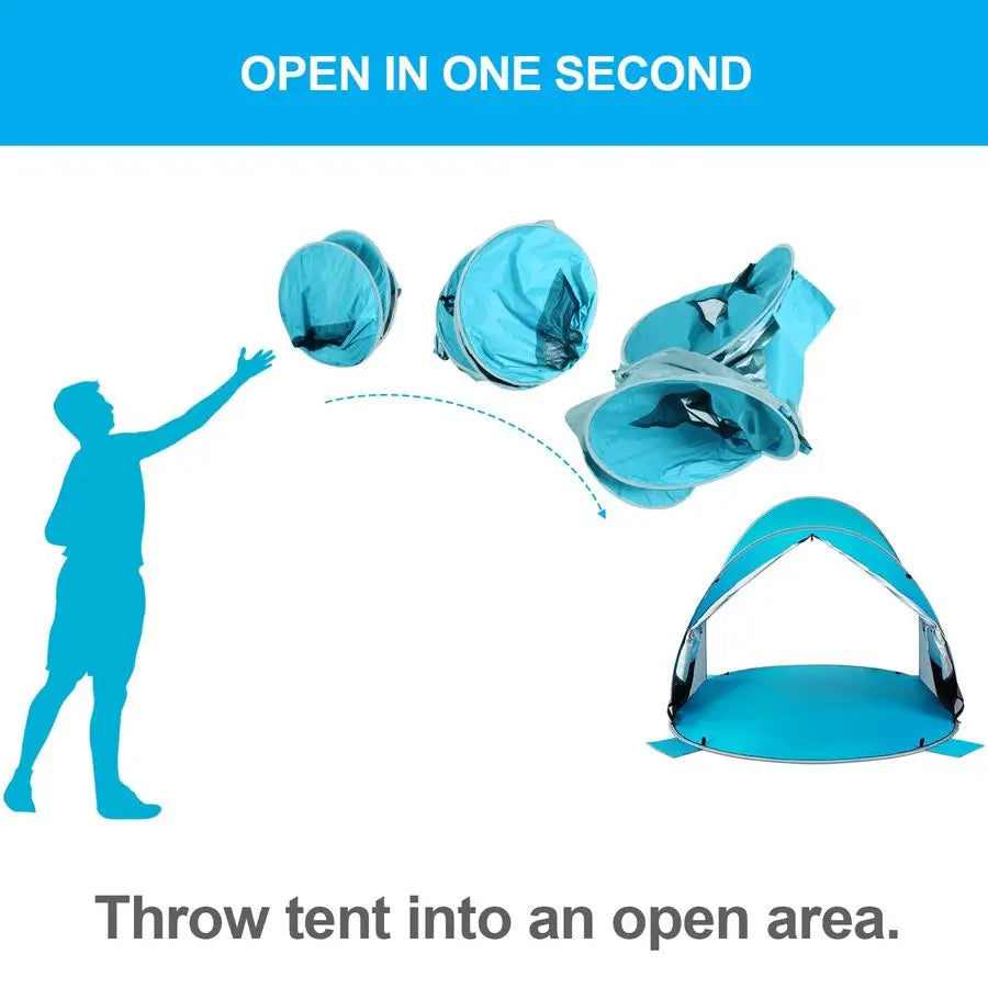 Instant Easy Setup Popup Beach Shade Canopy for 3 Person,