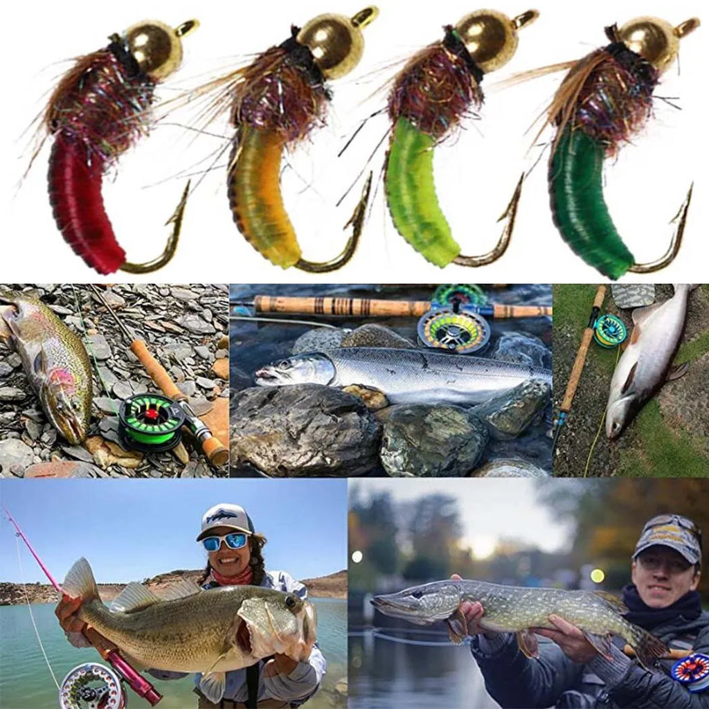 24/40/84/114pcs with Dry/Wet Flies Fly Fishing Flies Kit Fly Assortment Trout Bass Fishing with Fly Box