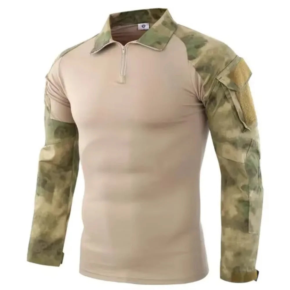 Men Combat Military Army CP Camouflage Long Sleeve Hunting Climbing Shirt Cotton