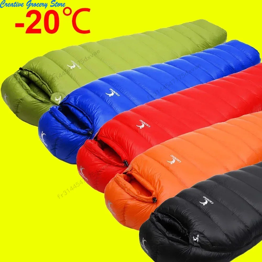 Outdoor Camping White Duck Down Sleeping Bag Ultralight