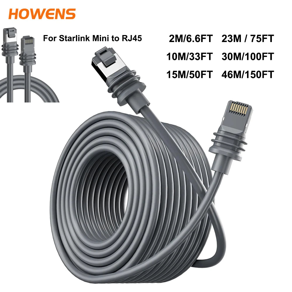 For Starlink Mini Dish RJ45 Waterproof Cable 1000Mbps Transmission Speed Computer Connected To Router Replacement Cord 5m 10m