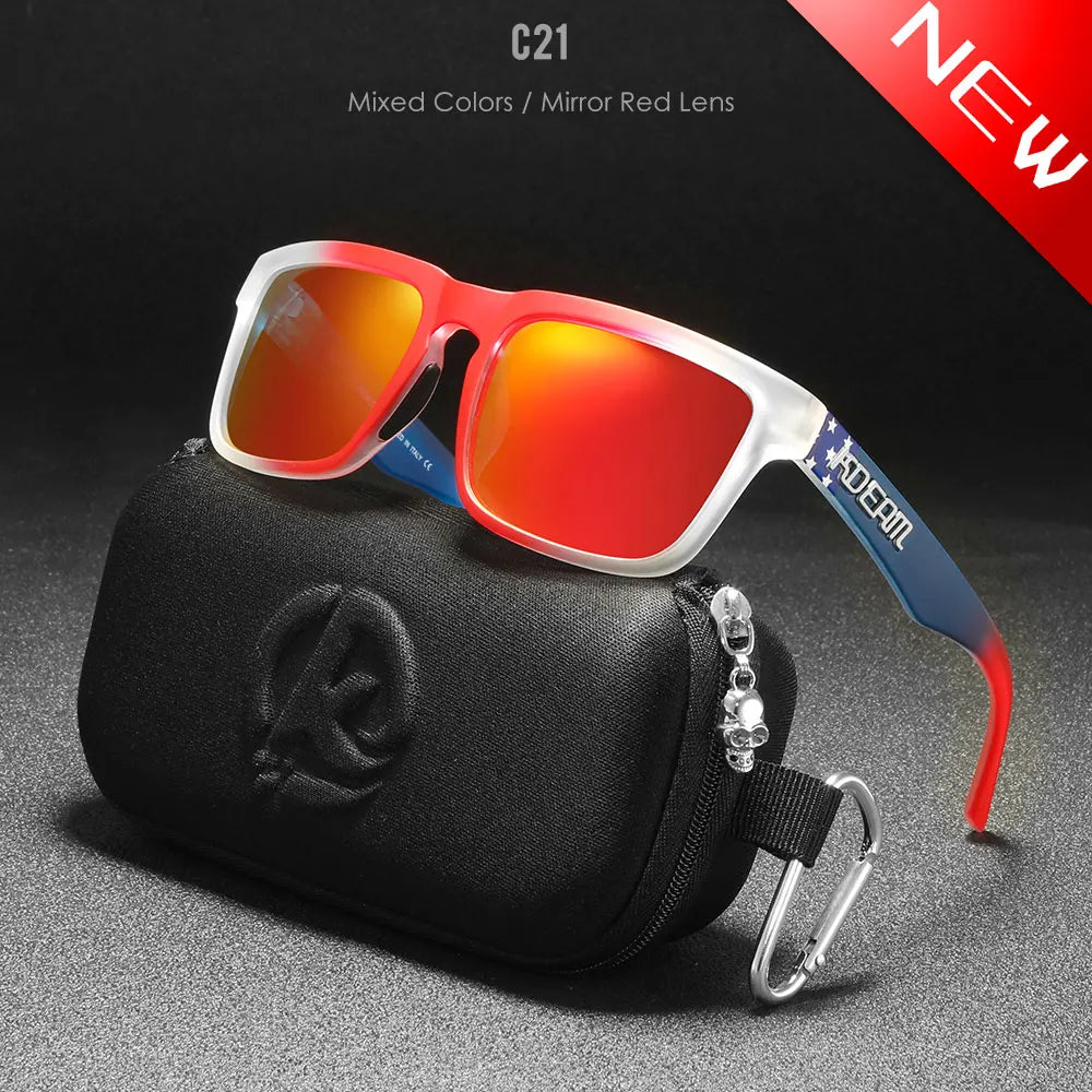 High Quality Square Sunglasses, Reflective, Polarized Sun Glasses