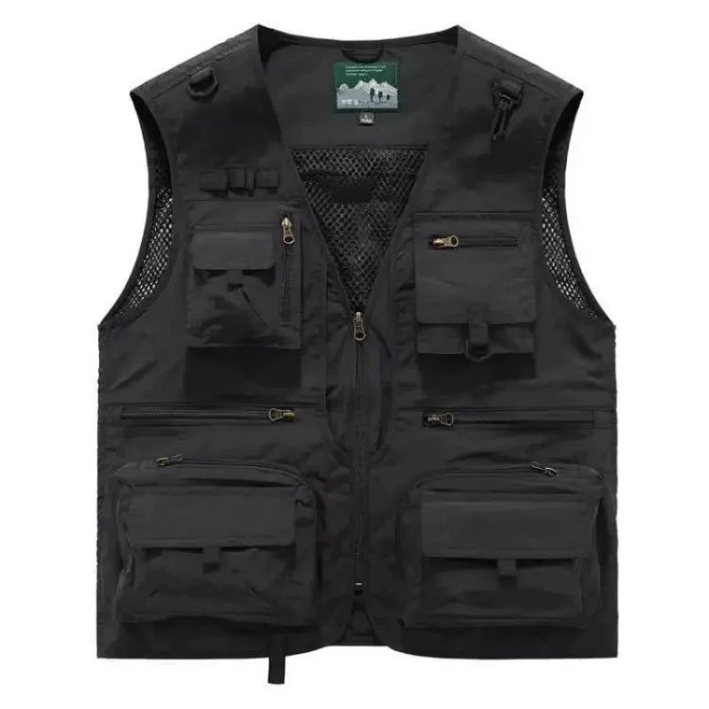 14 Pockets Summer New Men US Tactical Hiking Fishing Vest Mens Photographer Waistcoat Mesh Cargo Sleeveless Jacket Tool Vest