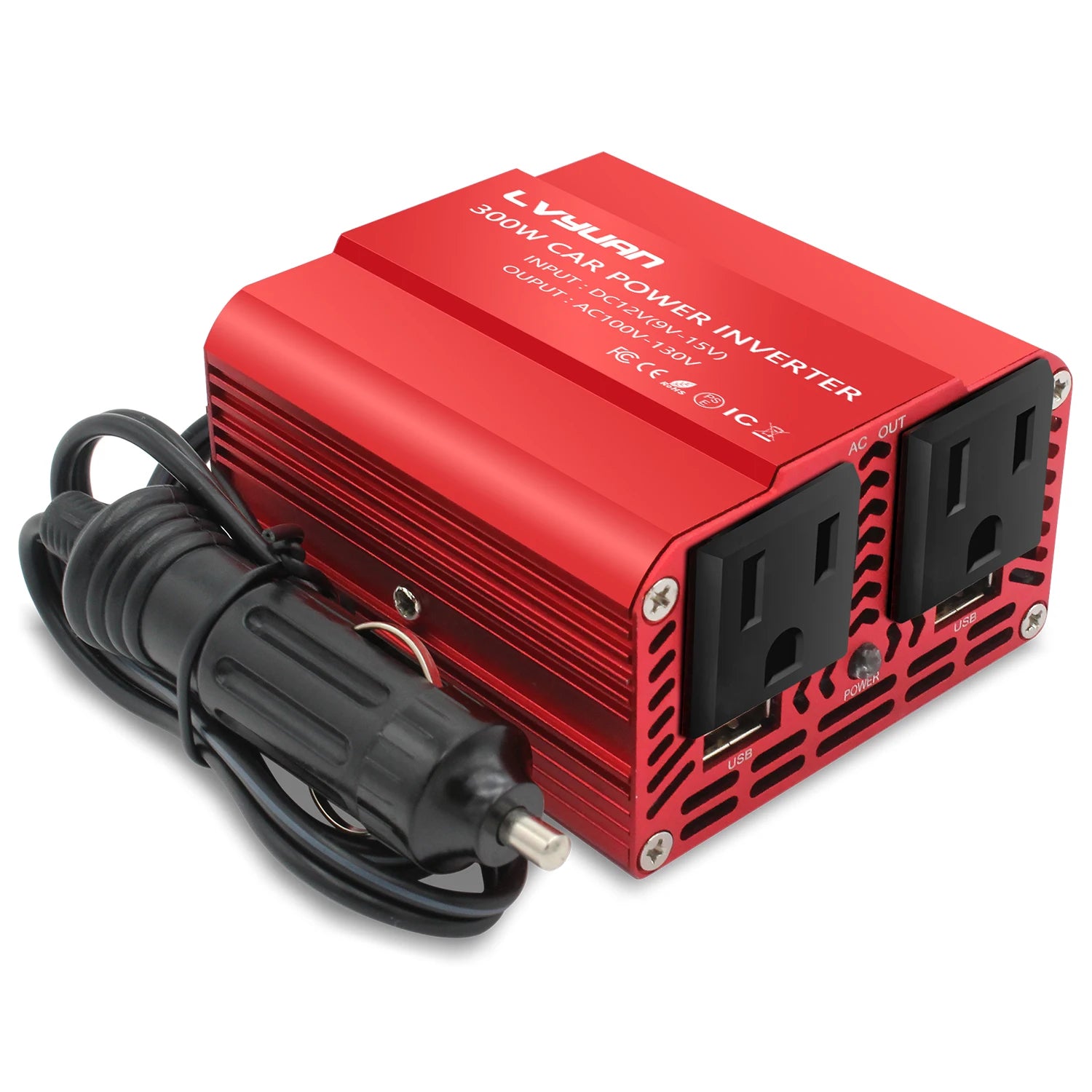 300W Car Power Inverter DC 12V To AC 110V 220V Dual USB Car Adapter