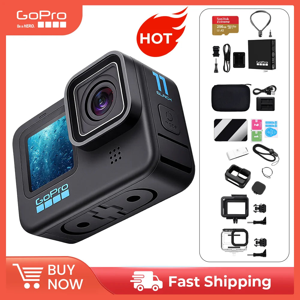 Gopro Hero 11 Black Action Camera Hyper Smooth 5.0 Cycling Record Night Scene Shooting Professional Helmet Camera