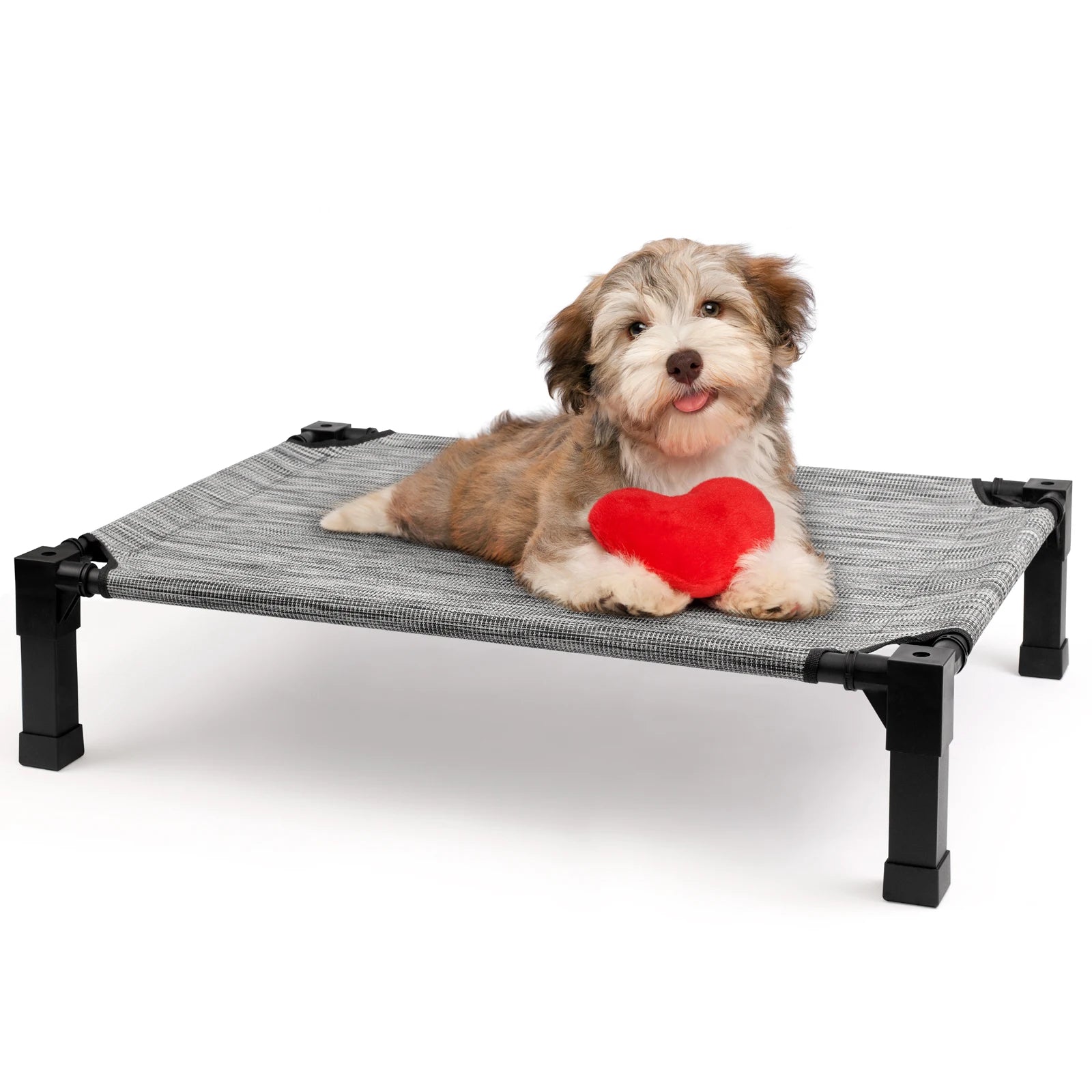 Elevated Dog Bed, Cooling Raised Pet Cot with Chew Proof Washable Breathable Mesh and Metal Frame,