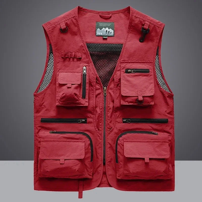 14 Pockets Summer New Men US Tactical Hiking Fishing Vest Mens Photographer Waistcoat Mesh Cargo Sleeveless Jacket Tool Vest