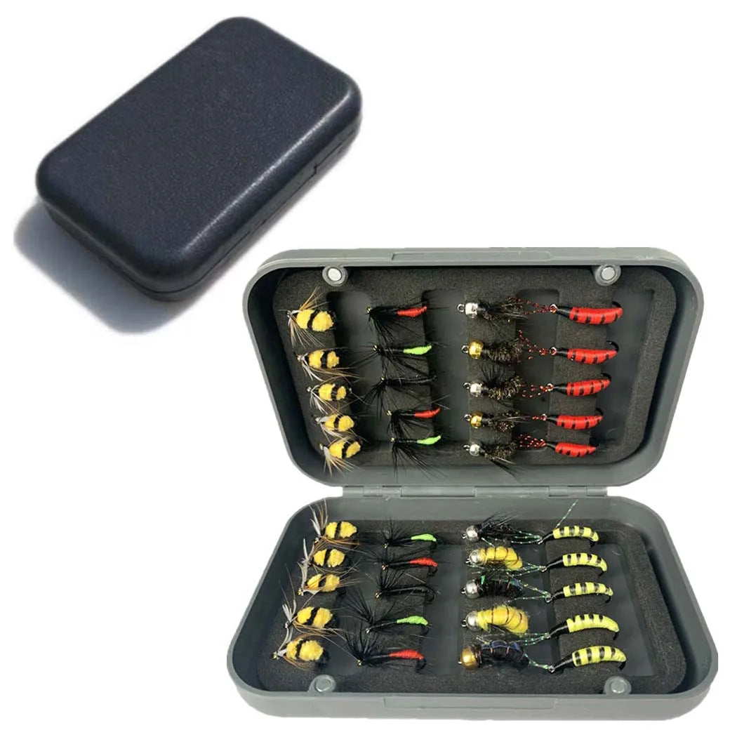 24/40/84/114pcs with Dry/Wet Flies Fly Fishing Flies Kit Fly Assortment Trout Bass Fishing with Fly Box