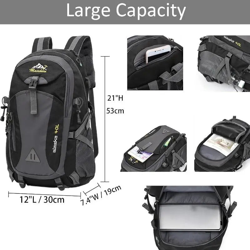 40L Hiking Lightweight Rucksack For Camping Traveling Cycling Large Capacity