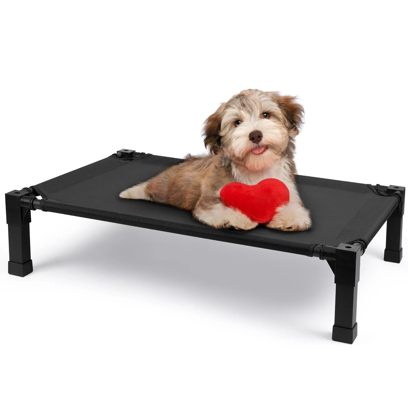 Elevated Dog Bed, Cooling Raised Pet Cot with Chew Proof Washable Breathable Mesh and Metal Frame,