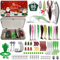 411/366/136/86Pcs of Christmas fishing lure set with storage box,