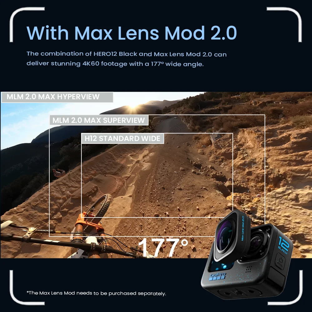 GoPro HERO12 Black Action Camera HyperSmooth 5.3K 60fps Video 27MP Go Pro12  5.3K Sport Camera