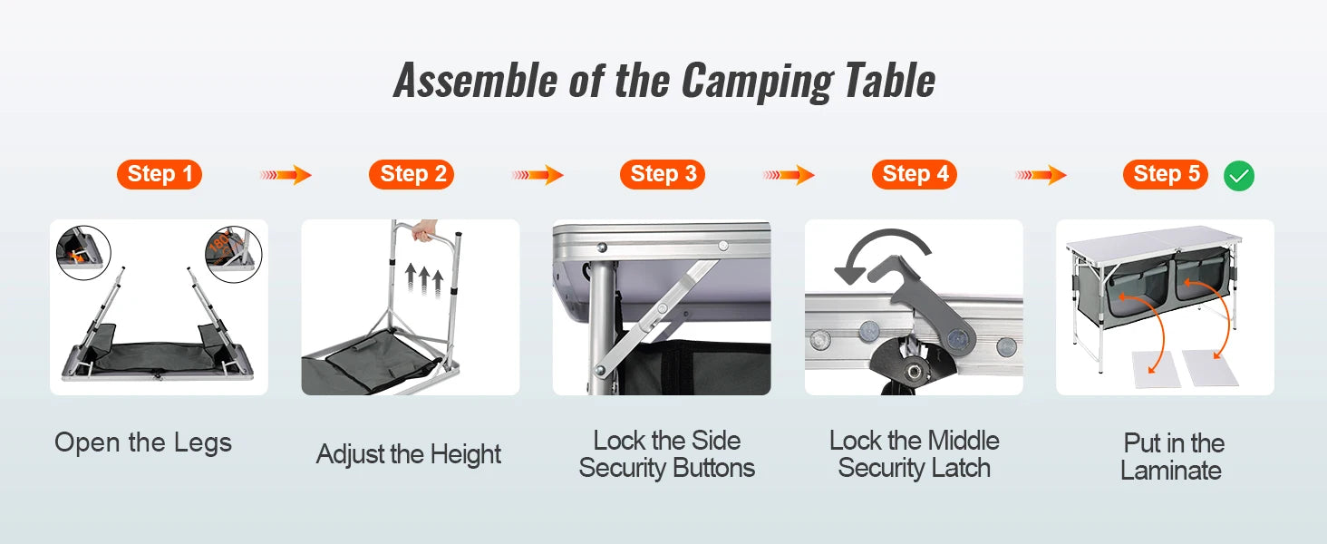 Camping Kitchen Table Quick set-up Folding Camping Table Camping RV Traveling
