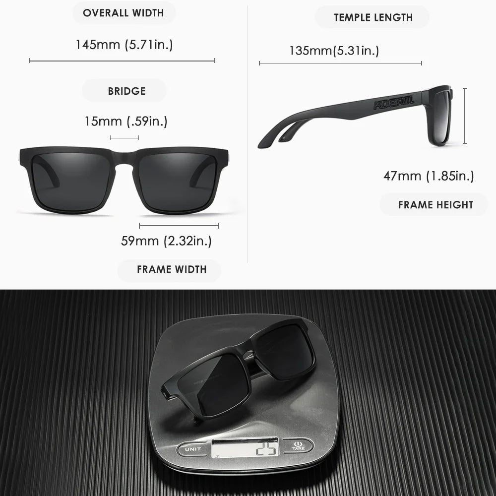 High Quality Square Sunglasses, Reflective, Polarized Sun Glasses