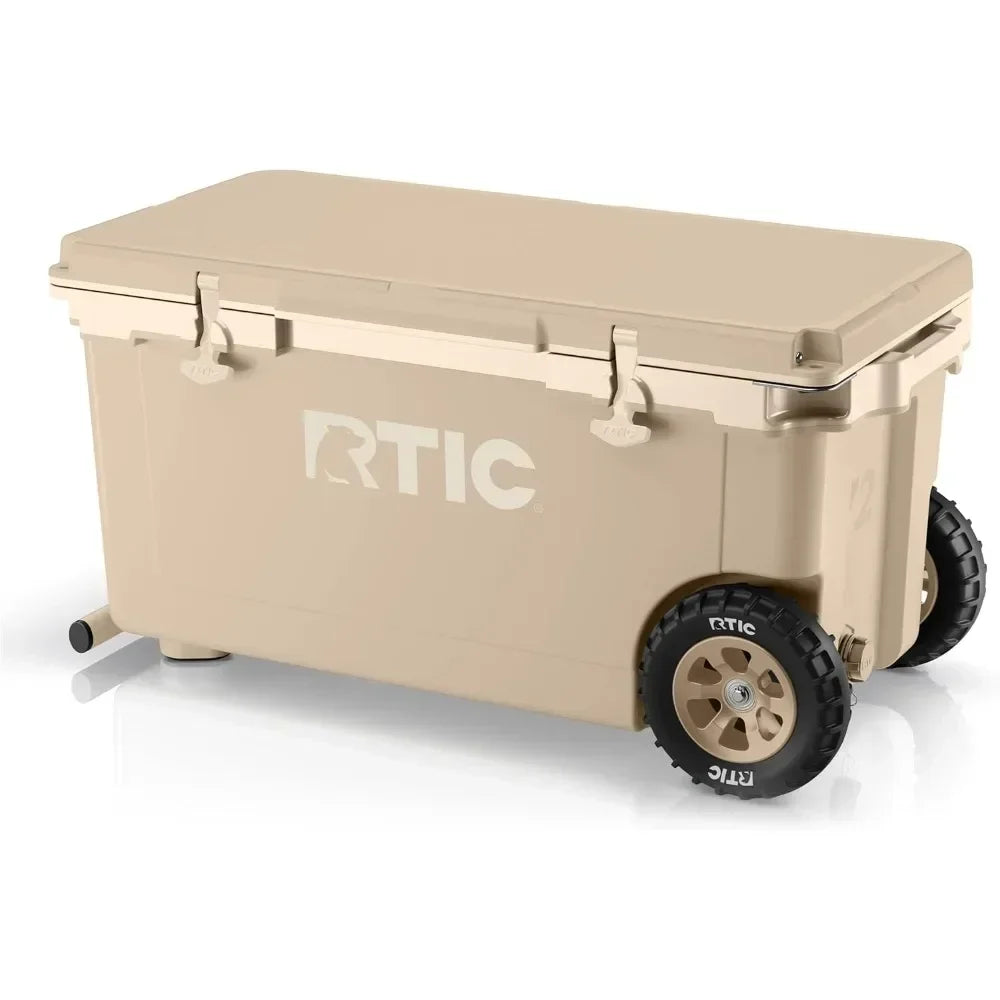 72 Quart Ultra-Light Wheeled Cooler Hard Insulated Portable Ice Chest