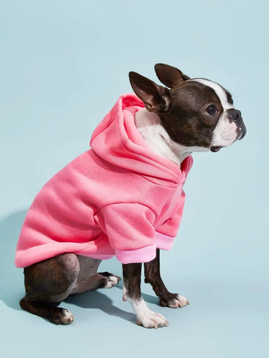 Orange Solid Color Pet Hoodie for Dogs – Cozy All-Season Wear