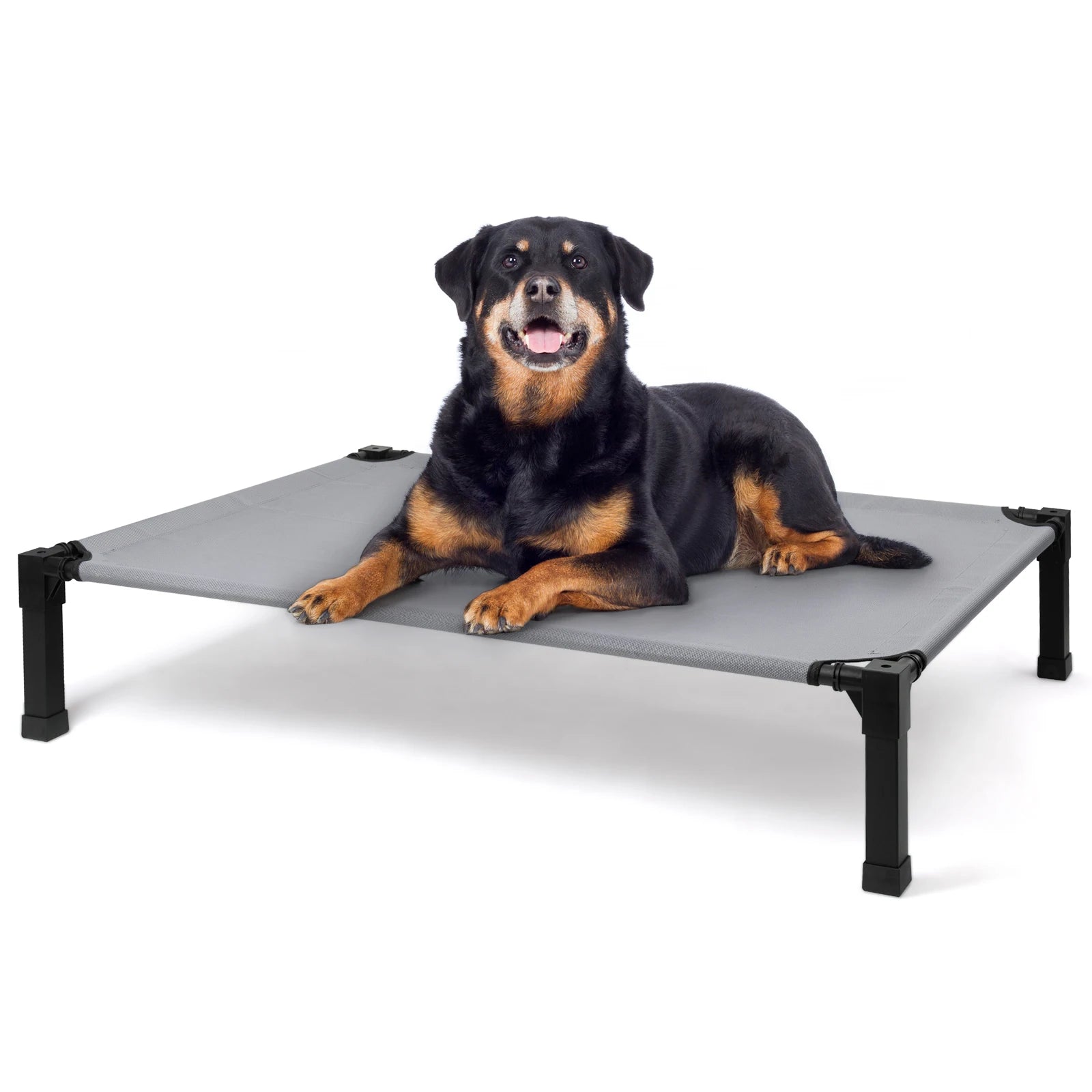 Elevated Dog Bed, Cooling Raised Pet Cot with Chew Proof Washable Breathable Mesh and Metal Frame,