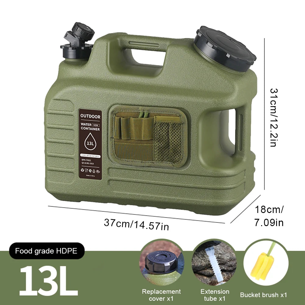 12/13/19L Water Tank,  Large Capacity Camping Bucket with Faucet No Leakage Container for Travel