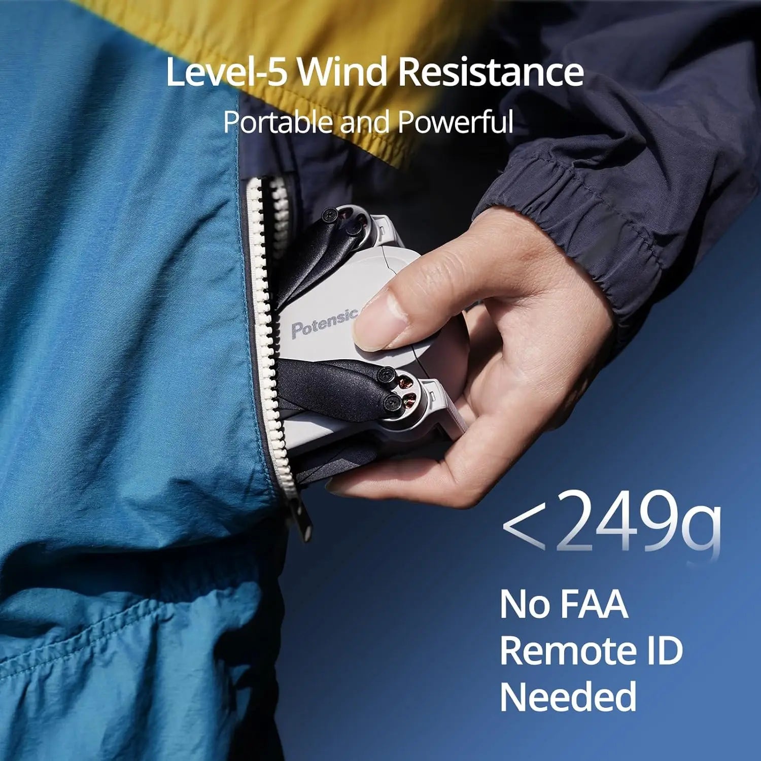 Potensic Drones Under 249g GPS Auto Return Single Axis Gimbal EIS Professional Drone Max 4-KM Waypoint Flight