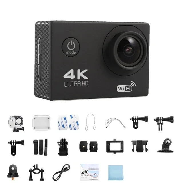 Action Camera Ultra HD 4K/30fps WiFi 2.0-inch 170D Underwater Waterproof Video Recorder
