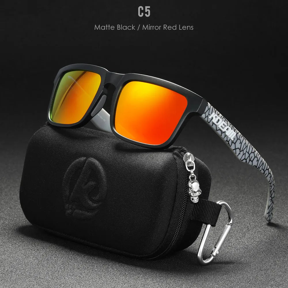 High Quality Square Sunglasses, Reflective, Polarized Sun Glasses