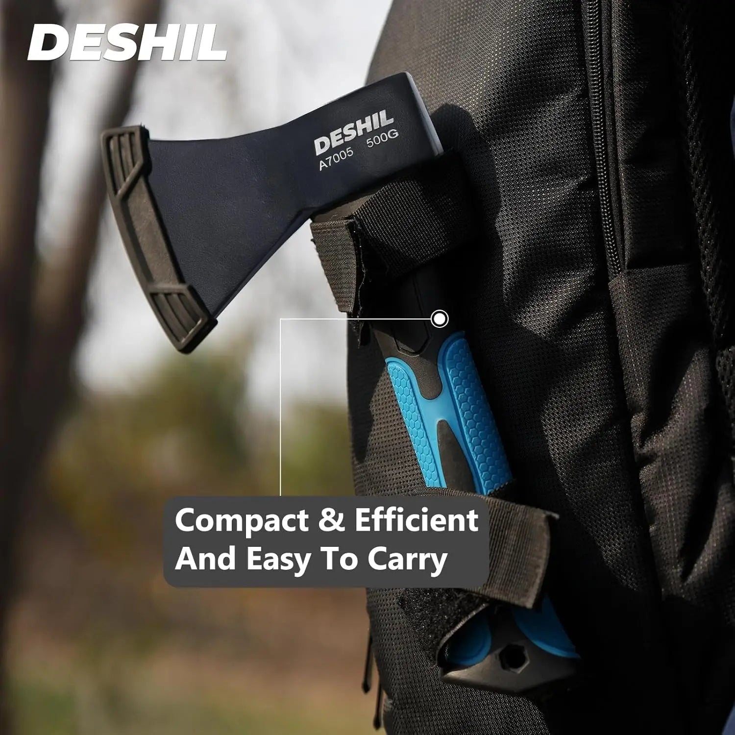 10" Outdoor Hatchet with Forged Carbon Steel Head and Anti-Slip Fiberglass Handle for Camping