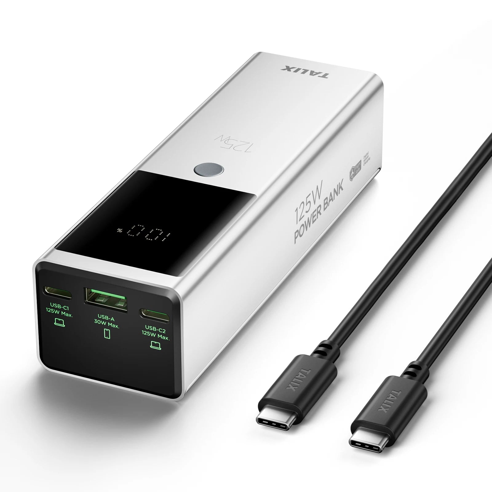 125W power bank fast charging 12800mAh USB C Flight-Approved Travel for iPhone 17/16 Series MacBook Samsung