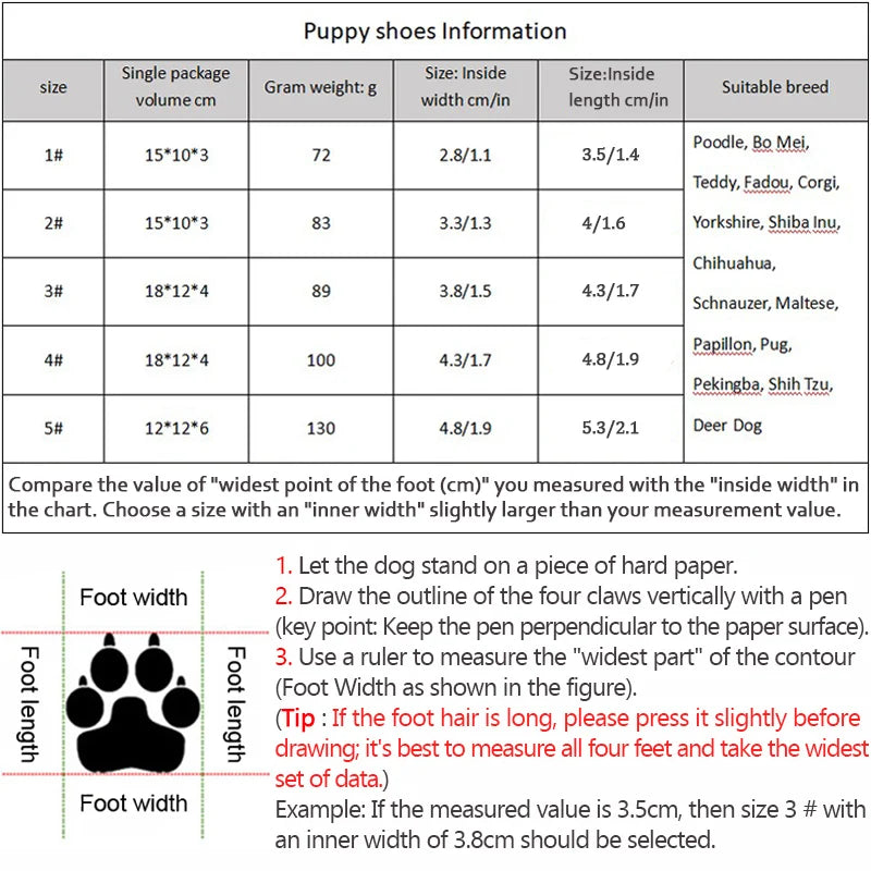 Dog Shoes Non-Slip Soles Thick Plush Protection Paw Pet Shoes