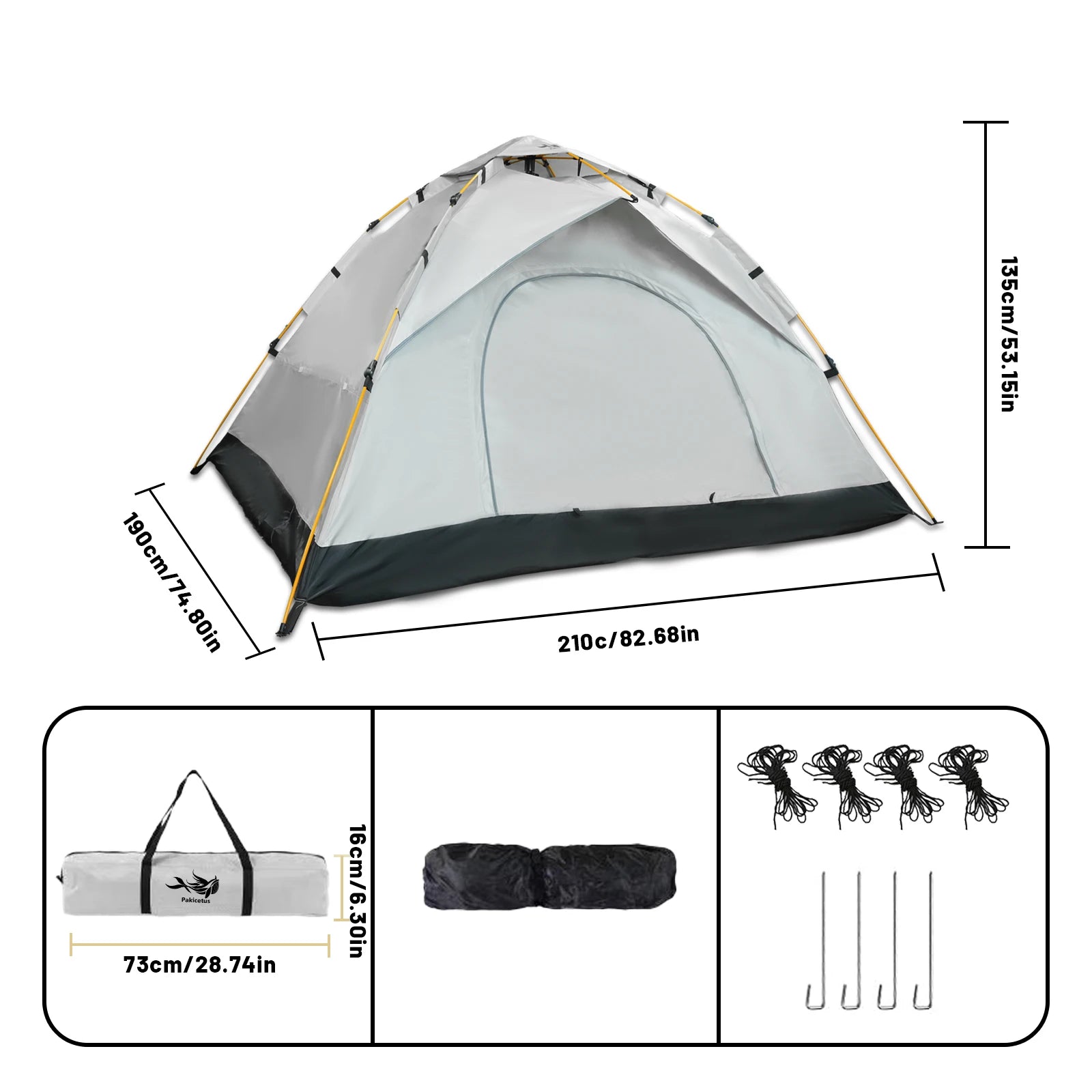 2-4 Person Camping Windproof Tents, Easy To Set Up,
