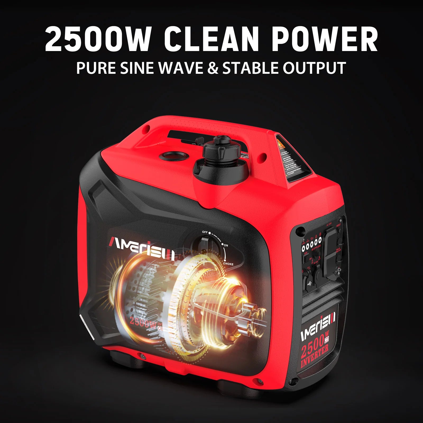 Super Quiet 2500/3800/5000-Watt Gas Powered Portable Inverter Generator with CO Sensor