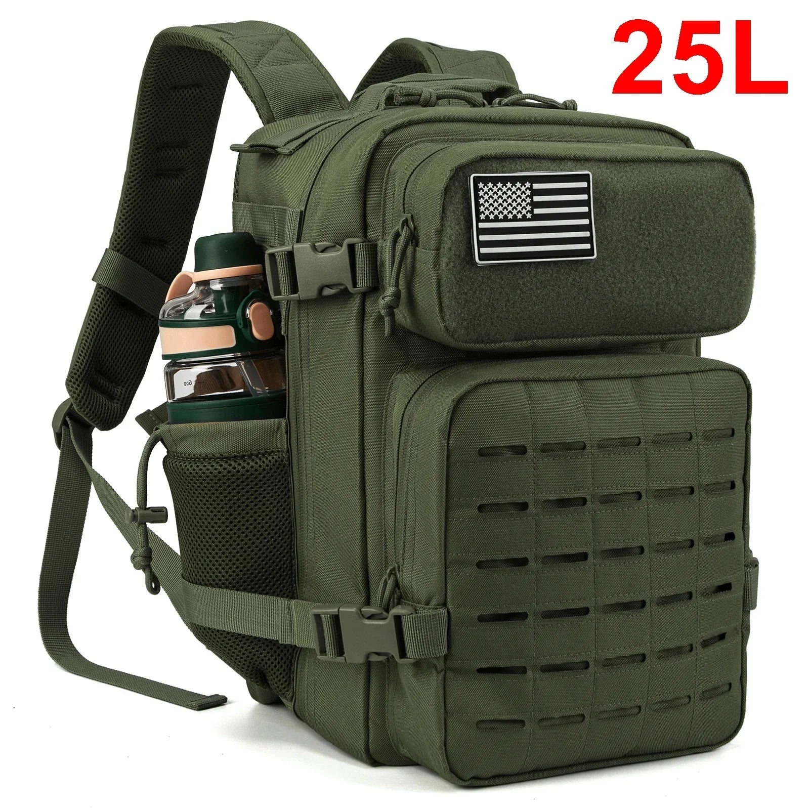 25L Tactical Backpack Hiking  Dual Cup Holder