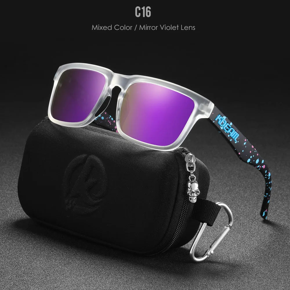 High Quality Square Sunglasses, Reflective, Polarized Sun Glasses