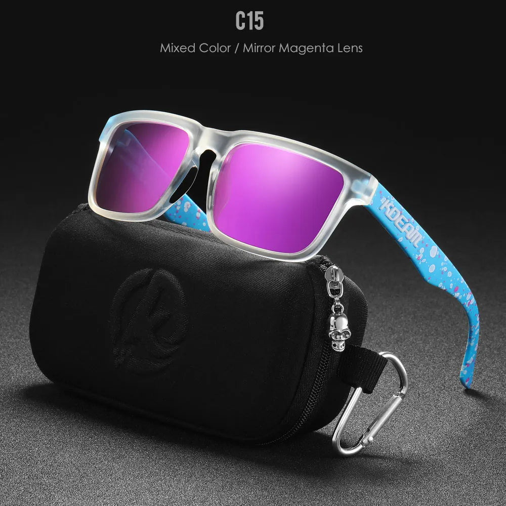 High Quality Square Sunglasses, Reflective, Polarized Sun Glasses