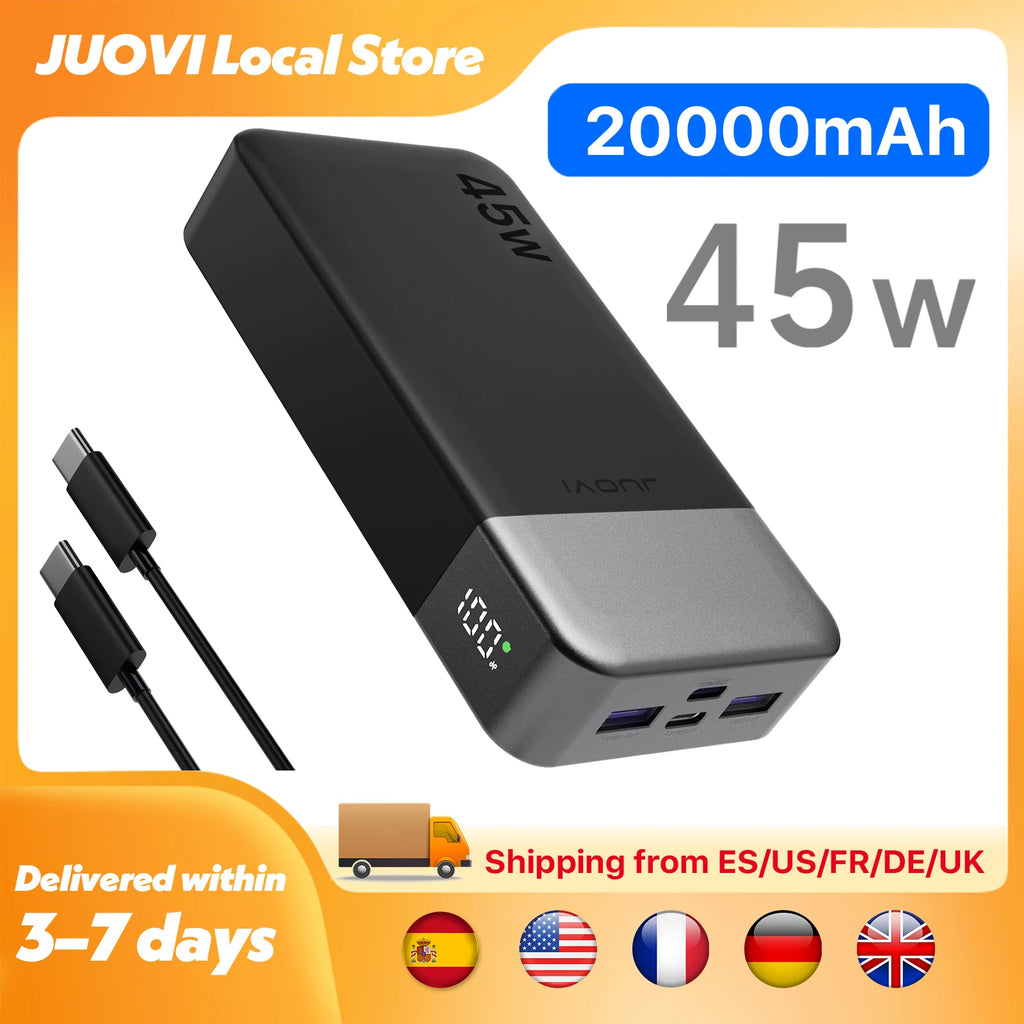 20000mAh 45W Portable Charger, Super Fast Charging with LED Display Portable Phone charger