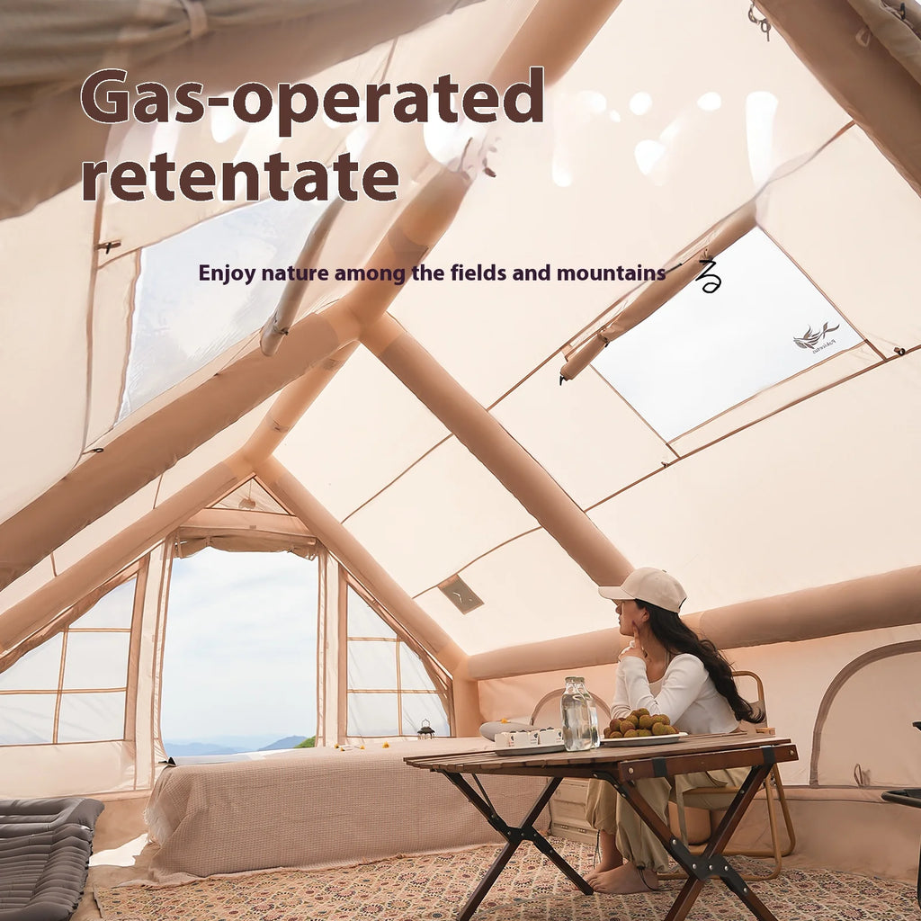 Inflatable, Luxury Camping Tents  With Stove Plug, 4/6/8 Person Family Camping