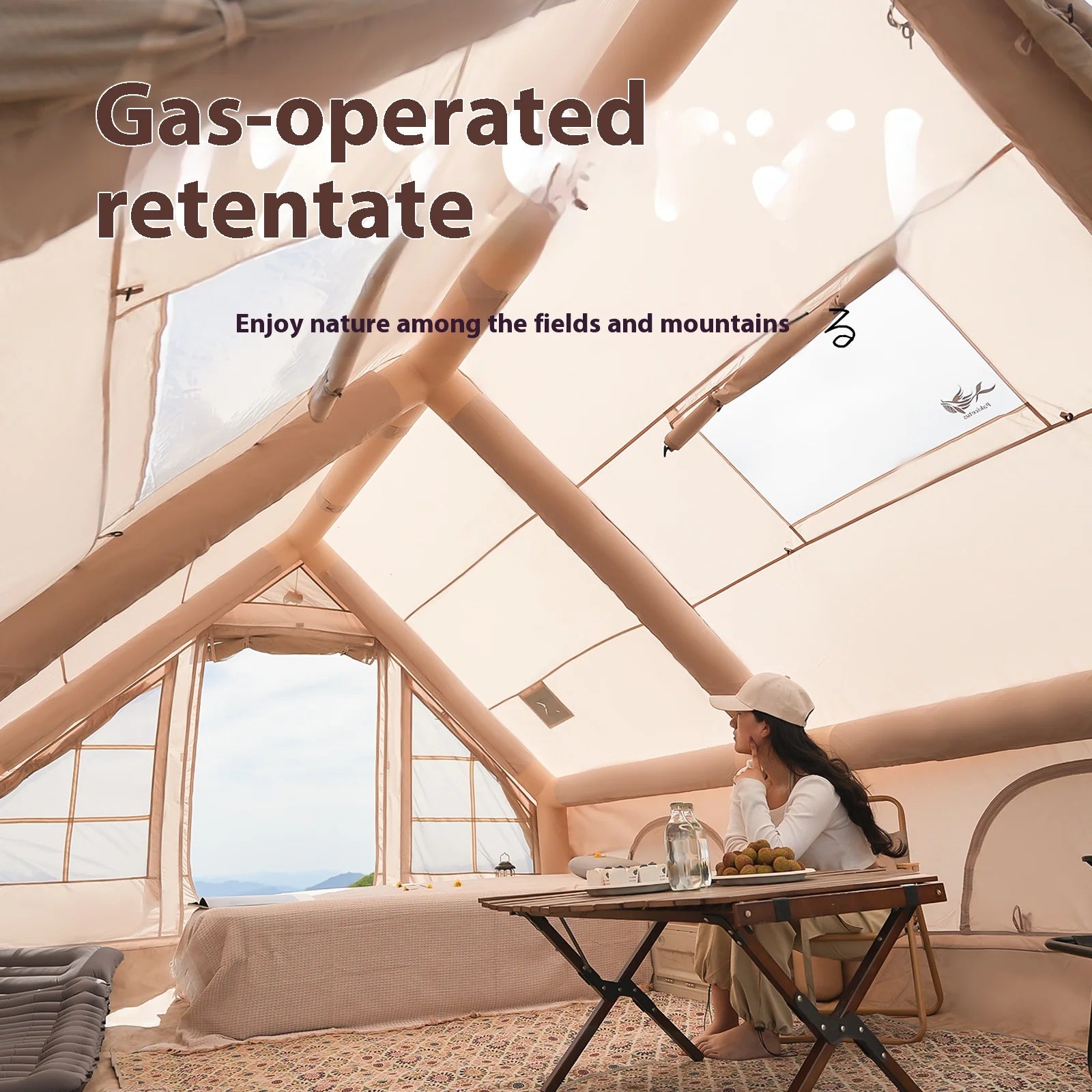 Inflatable, Luxury Camping Tents  With Stove Plug, 4/6/8 Person Family Camping