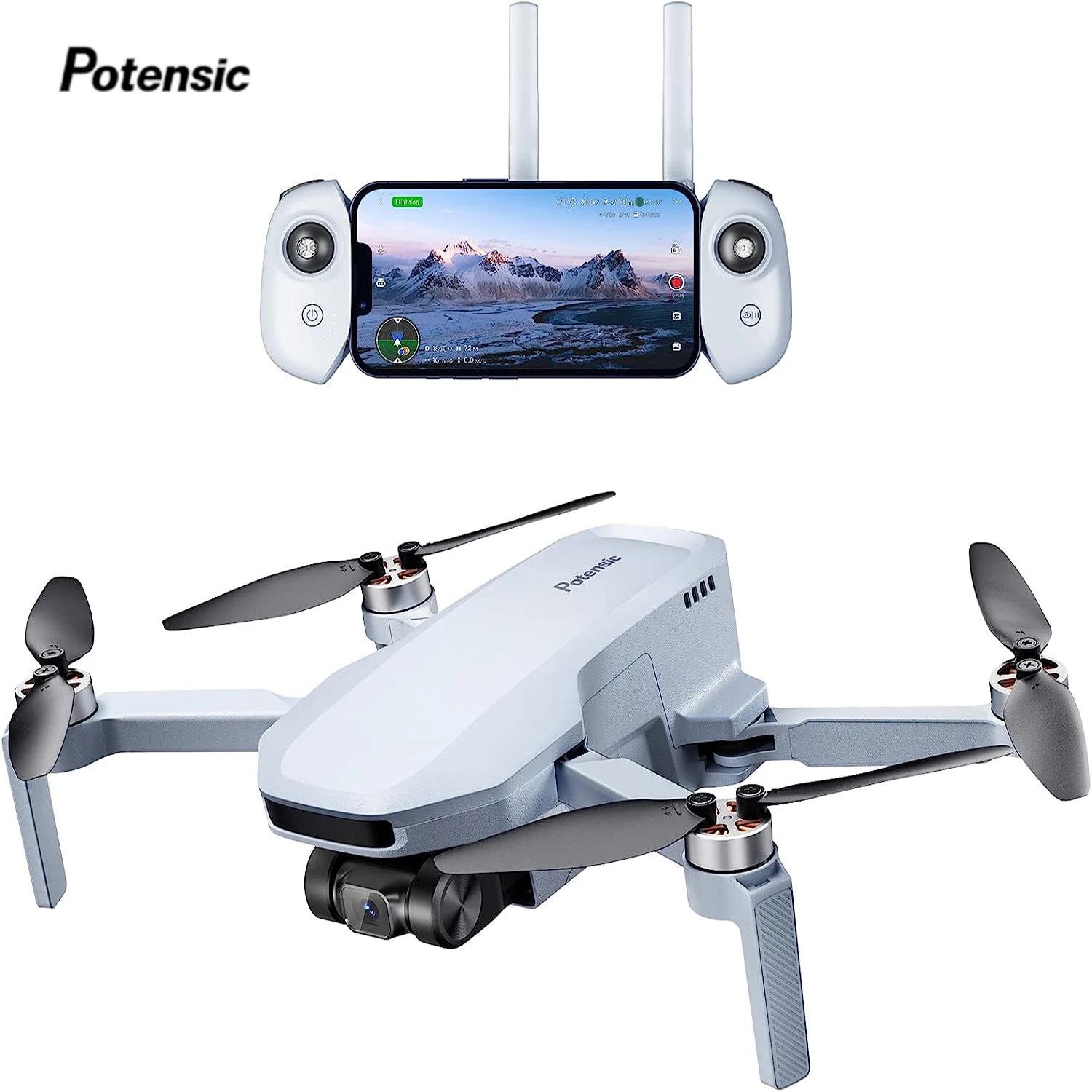 Potensic Drones Under 249g GPS Auto Return Single Axis Gimbal EIS Professional Drone Max 4-KM Waypoint Flight